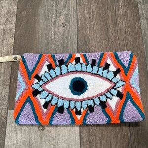 Meraki Wayuu Handmade Clutch Colorful Design Evil Eye NWOT